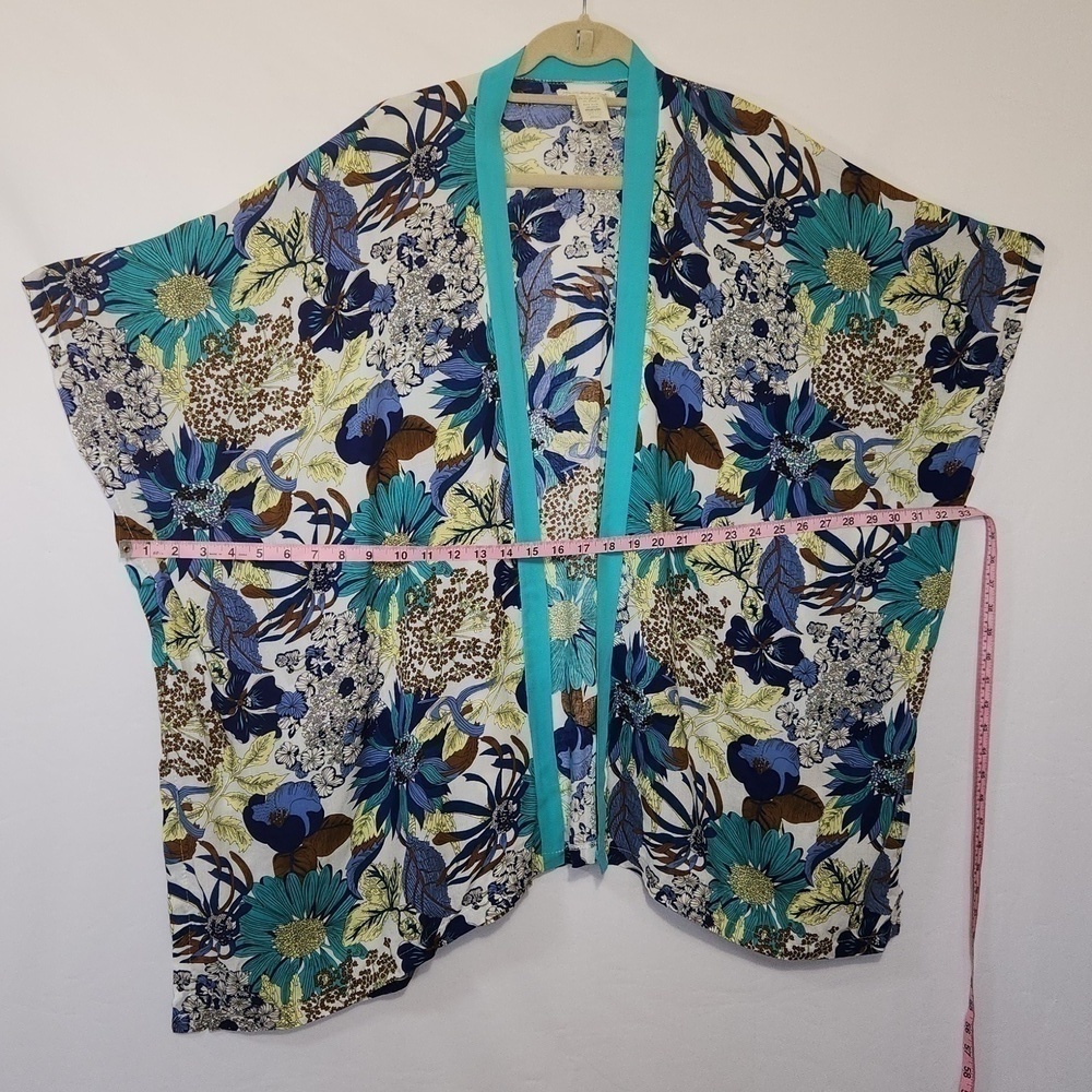 Do Everything In Love Women's Tropical Print Open Front Kimono Cardigan Beach - Picture 11 of 13